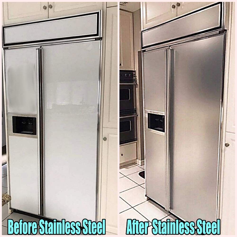 Dishwasher/Refrigerator SATIN Stainless Steel Faux Film compliments