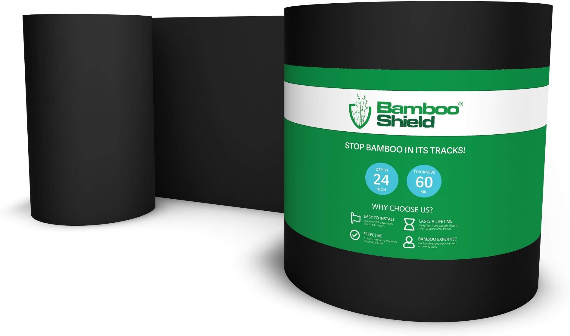 Bamboo Shield - 175 feet Long x 24 inch x 60 mil - Bamboo Root Barrier/Water Barrier
