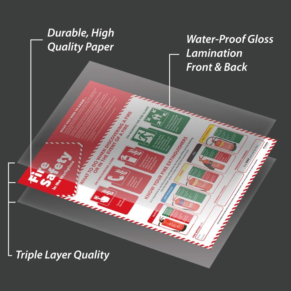 Fire Safety in the Workplace, Health and Safety Posters, A2 (420mm x 594mm), Laminated - Image 4