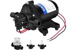 ECO-WORTHY 12V RV Water Pump 3.0GPM 45PSI Quiet Diaphragm Pressure Pump with Adjustable On-Demand Switch for Camper Off-Grid 