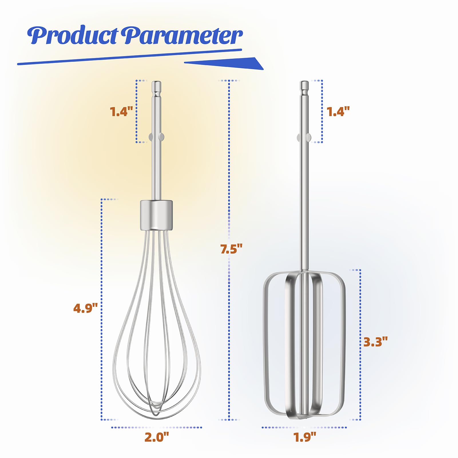 Hamilton Beach Hand Mixer Replacement Beaters - Compatible with 62682RZ, 62692, 64699, 62695V Mixers