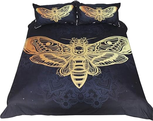 Amazon Com Ktlrr Skull Duvet Cover Set Dead Moth With Skull Face