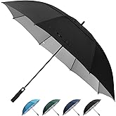 Prospo 68 Inch Extra Large Golf Umbrella Double Canopy Automatic Open Sun Rain Stick Umbrellas Windproof Waterproof Oversized (Black XL)