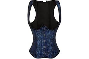 KSHUN Women's Steampunk Corset Top Vintage Renaissance Bustier Corset Vest Underbust Corset Tank Top