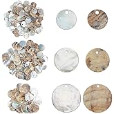 WEBEEDY 240 Pcs 3 Style Natural Shell Beads, Flat Round Mother of Pearl Beads with Hole Seashell Disc Coin Charm for DIY Earrings Necklaces Jewelry Making Accessories,10/12.5/15mm(0.4/0.5/0.6")