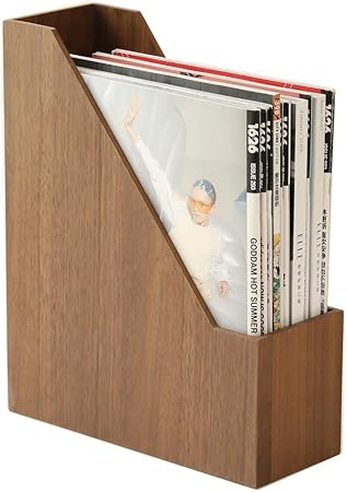 Amazon 本立て ブックスタンド 木製 卓上収納 雑誌 新聞 書類入 オフィス 1年間保証 正規品 2色選択可能 ベージュ ダークブラウン ダークブラウン ブックエンド 本立て 文房具 オフィス用品