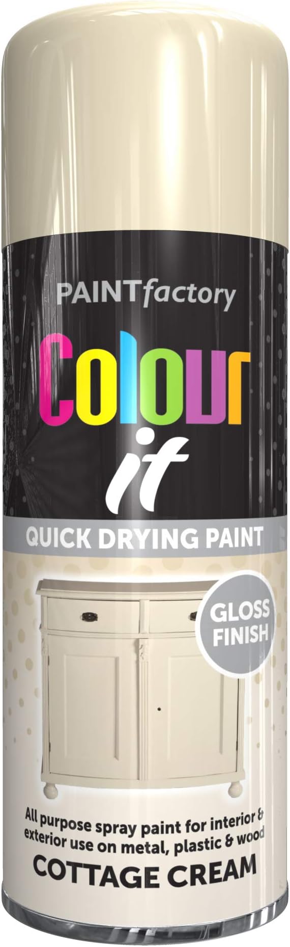 PAINTfactory Paint It Gloss Cottage Cream 400ml All Purpose Wood Paint