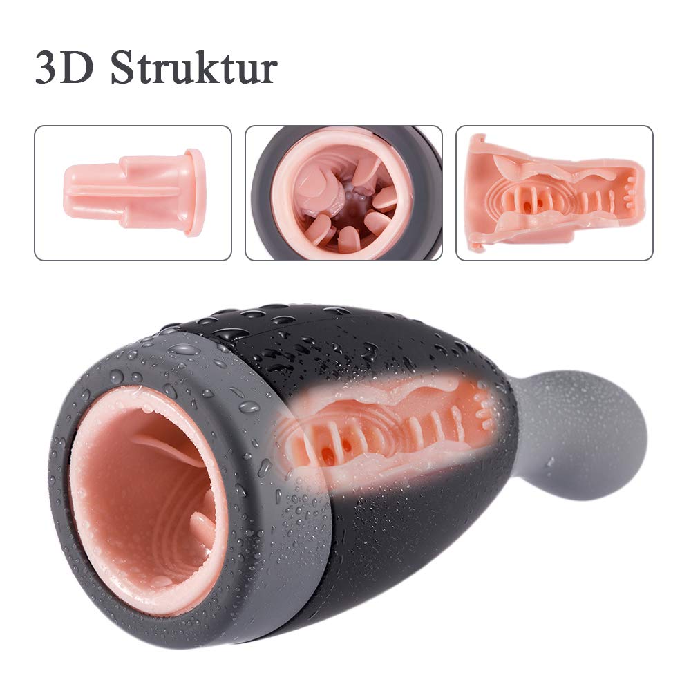 Fondlove Elektrische Masturbatoren Masturbator Masturbieren Männer sex Oral Sexspielzeug Men Cup wie Mund mit 12 Vibrationsmodi Saugfunktion Rotation Wasserdicht