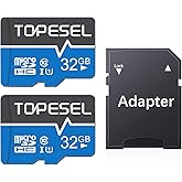 TOPESEL 32GB Micro SD Card 2 Pack TF Card Ultra Micro SDHC Memory Card Class 10 Micro SD Cards 32GB Memory Cards, C10, U1, 32