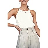 LouKeith Womens Tank Top Racerback Halter Tops Sleeveless Shirts Spaghetti Strap Camisole Casual Summer Basic Blouses