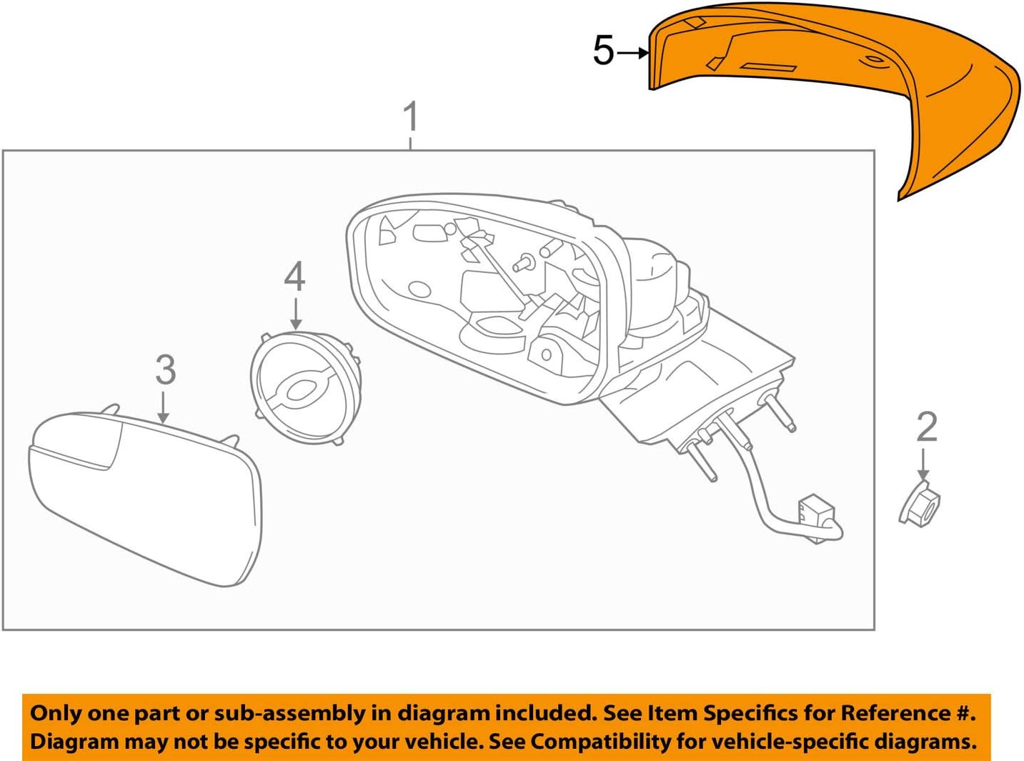 Ford Genuine Parts Ford Parts - Cover - Mirror Housing (DS7Z-17D743-AAPTM), Regular