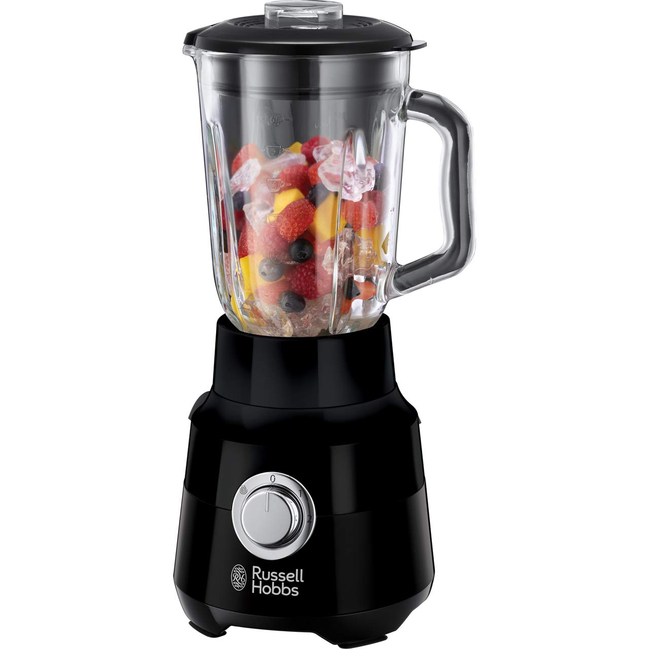 Russell Hobbs Desire Jug Blender, 1.5L Glass Jug, Make healthy soup/smoothie/milkshake, 2 Speed Settings & Pulse, Removable Stainless Steel blades for easy cleaning, Removable Filler Cap, 650W, 24722