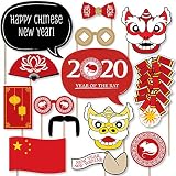Big Dot of Happiness Chinese New Year - 2020 Year of the Rat Photo Booth Props Kit - 20 Count