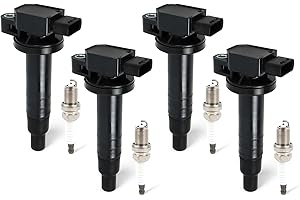 DEEGOOLY 4PCS UF-316 Ignition Coils Pack & BKR5EGP Iridium Spark Plugs Compatible with Toyota Echo Prius Yaris Scion xB 1.5L L4 Replace#C1304, 5C1293, E346