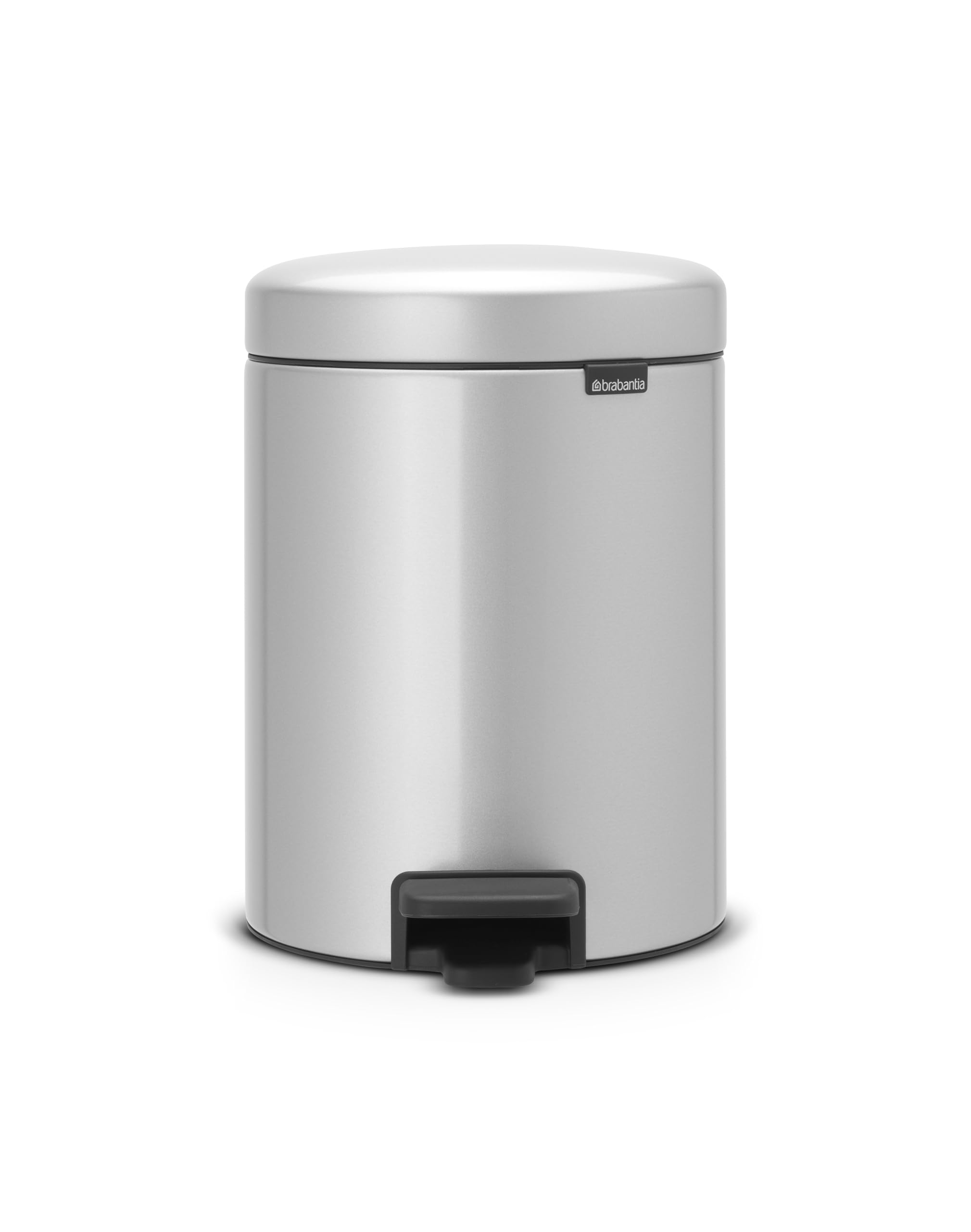 Brabantia 112904 Pedal Bin Newicon with plastic inner Bucket, Metallic Grey - 5 L