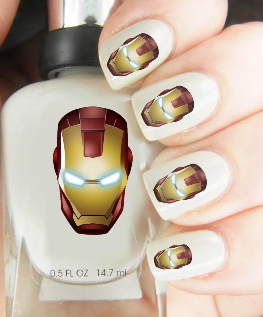 Easy to use, High Quality Nail Art Decal Stickers For Every Occasion! Ideal Christmas Present / Gift - Great Stocking Filler Ironman