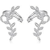 POPLYKE 925 Sterling Silver Ear Cuff Earrings for Women Climber Earrings No Piercing Jewelry Gift for Women