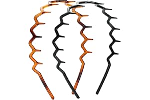 2pcs Toothed Hair Hoop Toothed Headband, Tooth Comb Hairband Wavy Zigzag Headband Plastic Hair Hoops Zigzag Hair Band for Wom