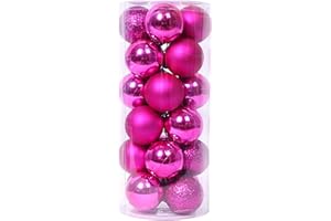 24Pcs Christmas Ball Ornaments, 24 Barreled Balls Shatterproof Xmas Tree Hanging Decorations, 2024 Christmas Balls Pendant fo