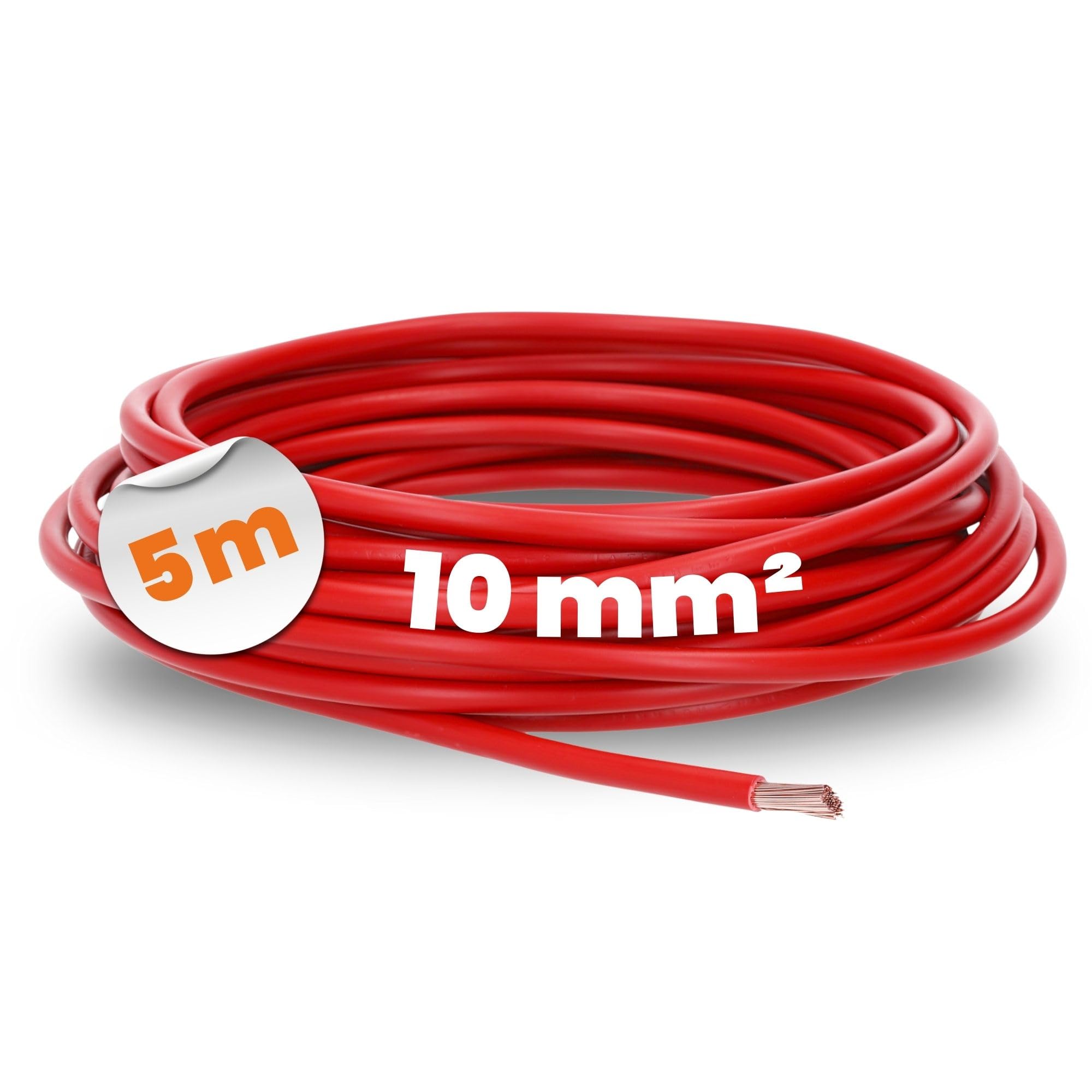 5 metres Lapp 4520045 H07V-K 10 mm² red I Wiring cable I Flexible core cable I PVC single core I Stranded wire 10mm2 I Wiring