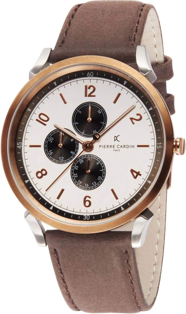 Pierre Cardin Men's Multi Dial Quartz Watch with Leather Strap CPI.2022