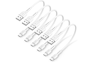 SooPii Short USB C Cable,6 Pack 8 Inch USB A to USB C Cables,20cm Short Type C Fast Charging Cables for lPhone 15/16,Pro/Plus