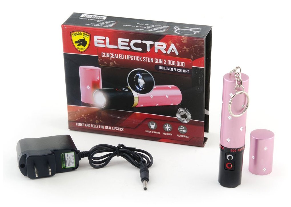 Guard Dog Security Electra Concealed Lipstick Stun Gun with Flashlight, 100-Lumen (Pink)