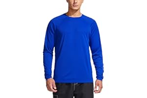 TSLA Men's Rashguard Swim Shirts, UPF 50+ Loose-Fit Long Sleeve Shirts, Cool Running Workout SPF/UV Sun Shirts