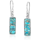 Ross-Simons Turquoise Drop Earrings in Sterling Silver