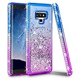 Ruky Galaxy Note 9 Case, Galaxy Note 9 Glitter Liquid Case, Colorful Quicksand Series Premium Soft TPU Bling Diamond Women Girls Cute Case for Samsung Galaxy Note 9 (2018) - Blue&Purple