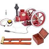 Helixsun Retrol HM-01 7cc Engine, Hit and Miss Engine Model + Base Equipment Box + Fuel Tank + Fuel Line + CDI Igniter + Spark Plug, with High and Low Speed Shift Lever