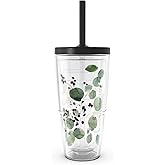 Tervis Kelly Ventura - Eucalyptus Made in USA Double Walled Insulated Tumbler Travel Cup Keeps Drinks Cold & Hot, 24oz with Straw Lid, Classic