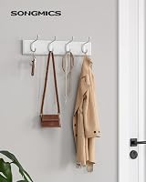 SONGMICS Set of 2 Wall Coat Racks with 16 Hooks White LHR232W01 view 2