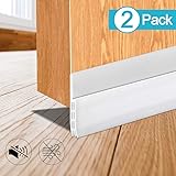 Boncaca 2 Pack Door Draft Stopper, Door Sweep, Weather Stripping for Doors, Under Door Draft Blocker, 39\ L, White - B110802