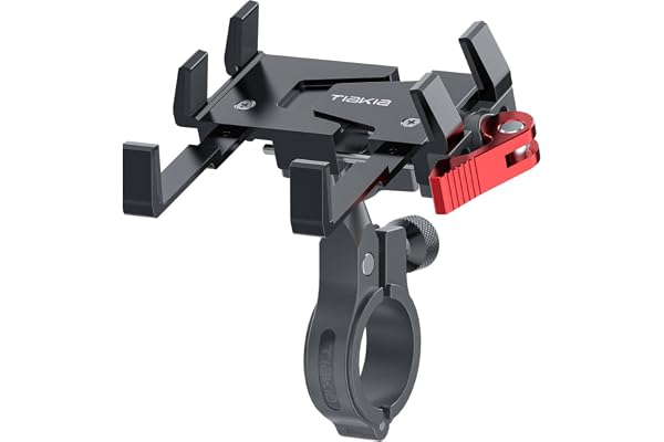 Tiakia Bike Phone Holder, Motorcycle Phone Mount, Bicycle 360° Rotation Aluminum Smartphone Handlebar Clamp Holder for Bike,