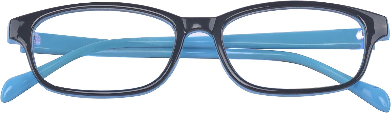 Outray Children Kids Teens Blue Light Filter Computer Glasses for Blocking Anti Eye Eyestrain Transparent Lens Blue Frame - Image 3