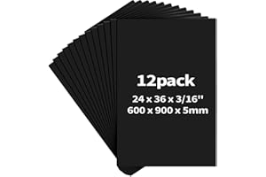 CreGear Foam Board, 24 x 36 x 3/16" Black Foamcore Board, 12 Pack Presentation Board, Poster Board Lightweight Signboard Foamboard for Projects, Crafts, Framing, Art, Display, Foam Core