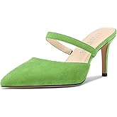 TNYNFBEB Womens Mid Heel Close Pointed Toe Pumps Slingback Slip-on Prom Party Dress Basic Classic 3.2 Inches Heels