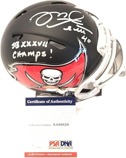 mike alstott signed helmet