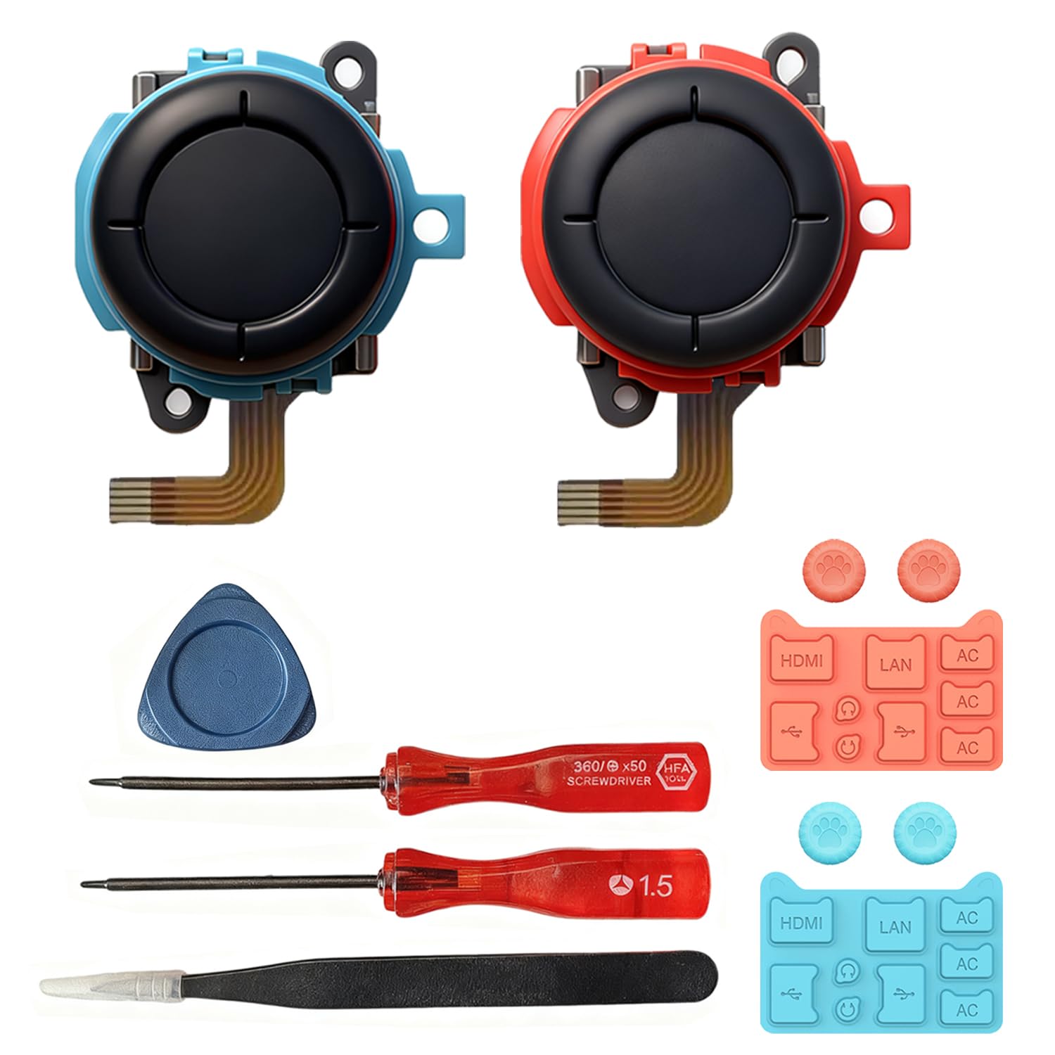 2-Pack Replacement Hall Effect Joystick for Switch 2 (2025), Upgrade Anti-Drift Analog Thumbstick,Analog Thumb Stick Repair Hall Effect Joystick Repair Tool kit for Switch 2 (Left and Right Joystick)