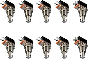ESUPPORT Guitar Effects Pedal Box Momentary SPST Button Stomp Foot Switch Push Button Pack of 10