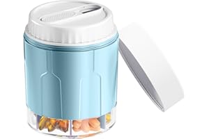 Zoksi Large Pill Organizer for Monthly, Vitamin Bottle Organizer with 7 Compartments, Supplement Organizer for Medicine Storage, Pill Dispenser for Medication, Vitamin Container for Travel (Blue)