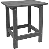 Meluvici Outdoor Side Table, HDPS Single Adirondack Side Table Weather Resistant, Table for Adirondack Chair, Outside End Table for Patio, Pool, Deck, Porch, Outdoor or Indoor Use, Grey