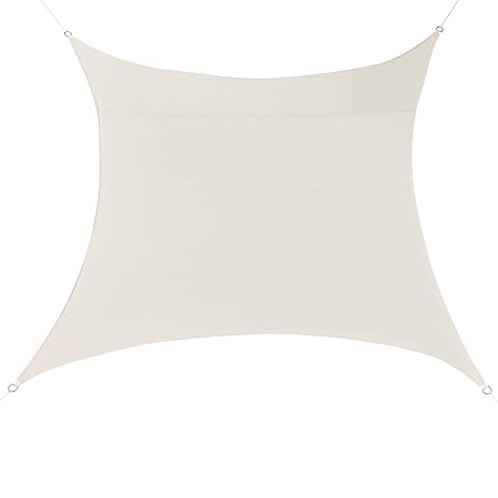 [en.casa] Sonnensegel Quadratisch 2x2m Sandfarben Sonnenschutz UV-Schutz Wasserabweisend Sonnendach