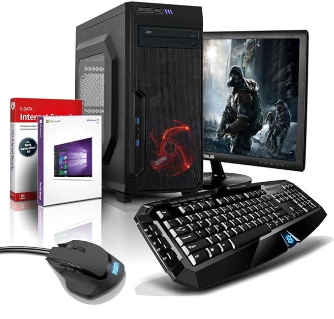 shinobee Gaming-PC Komplett-PC AMD 8-Kern 8x4.20 GHz, GeForce GTX1050, 22' LED, Gaming Tastatur+Maus, 8GB DDR3, 2TB, Windows1