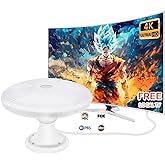 Outdoor RV TV Antenna for Camper, 360° Omni-Directional 4K HD Digital Smart TV RV Antenna Roof Mount with Booster for Local C