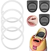 4pcs Seal Ring and 3pcs Silicone Stoppers for Owala Freesip 24/32oz, Silicone Water Bottle Top Lid Gasket Sealing Replacement Parts for Owala Accessories