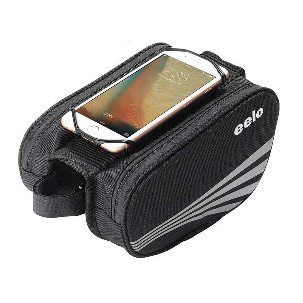 eelo Bike Frame Bag with Phone Holder. Waterproof Bicycle Top Tube Front Frame Bag.