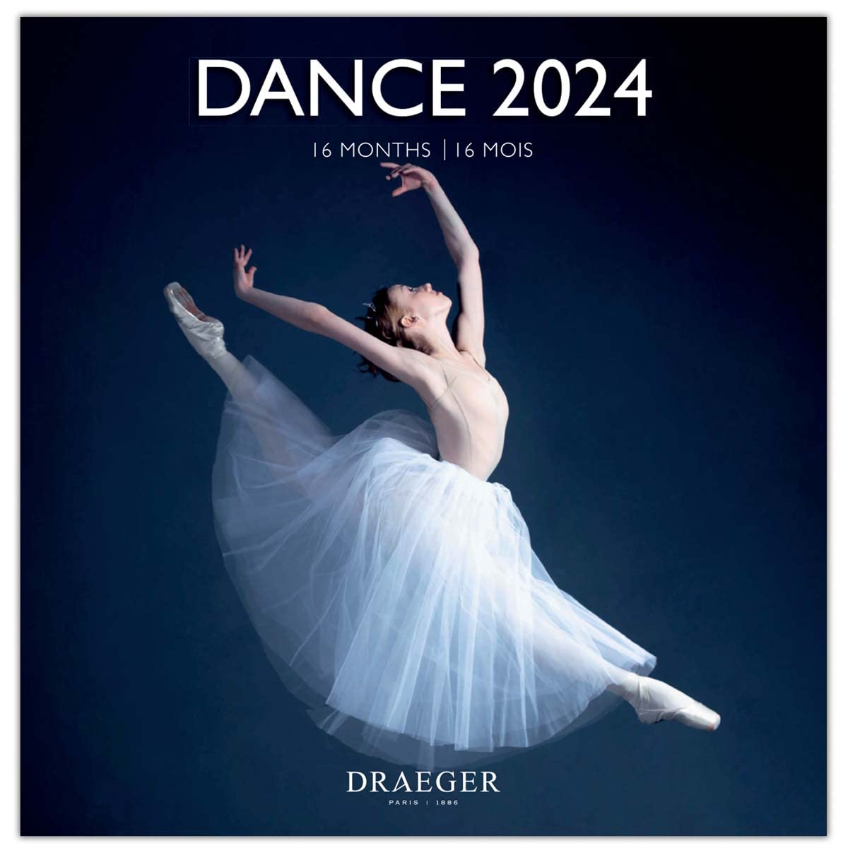 DRAEGER PARIS | Large Wall Calendar 2024 Dance 29 x 29 cm | 16 Months Sep-23 to Dec 24 | 7 Languages | Office Calendar, Home, Monthly | Decoration, Organization | FSC® Certified Paper