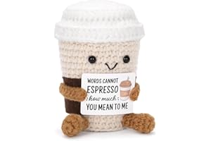 Horuhue Crochet Coffee Cup Desk Decor, Cute Coffee Lover Gift, Birthday Present for Women Men, Best Friend Couple Anniversary
